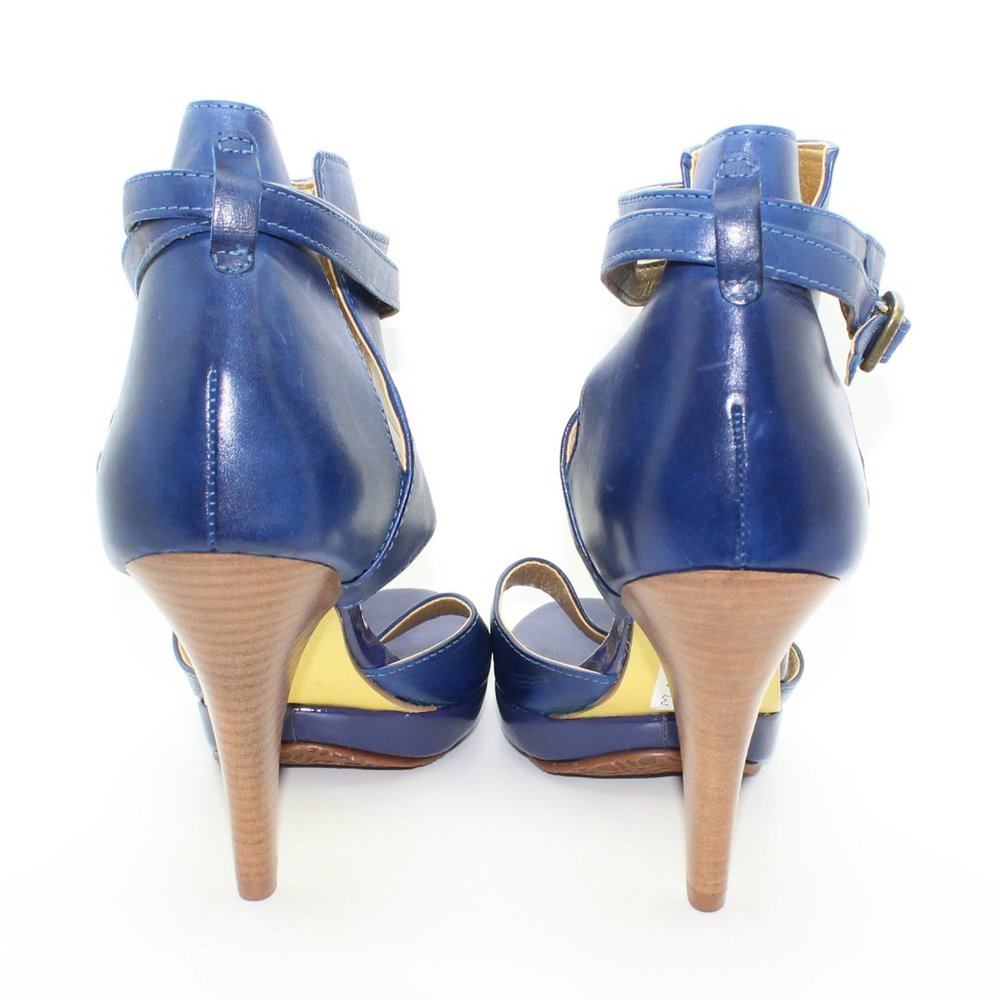 HUSH PUPPIES Leather Open Toe Ankle Strap Blue Shoes - NWOT - Picture 3 of 7